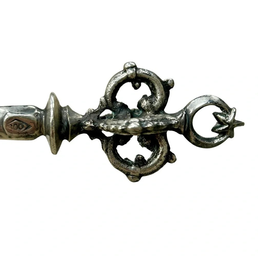 Vintage Sterling Silver Ornate Bar Spoon – Long Handle